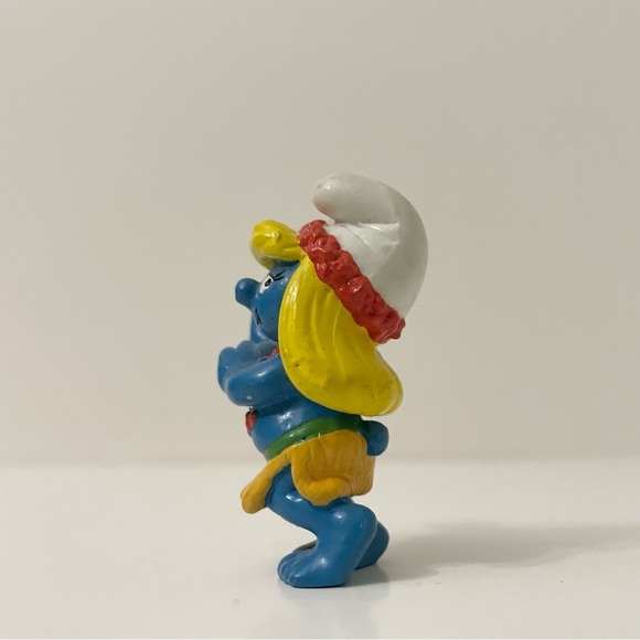 Vtg 1988 Smurfs Hula Smurfette Figure Hawaiian Dancer Smurf Figurine Schleich - Picture 11 of 12